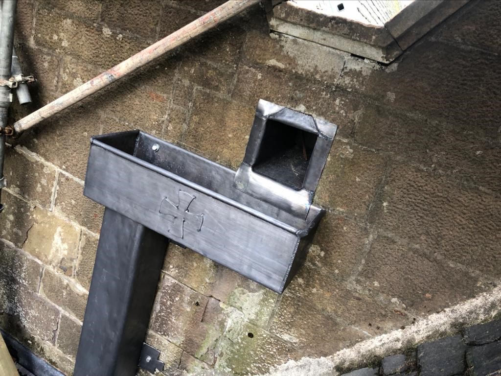 Picture of leadwork done at arbroath abbey.
